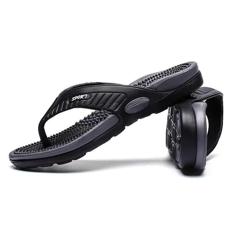 Men’s Massage Flip Flops, Breathable Summer Beach Sandals, Luxury Non-Slip Slippers Plus Size Up to 46 Comfort Footwear