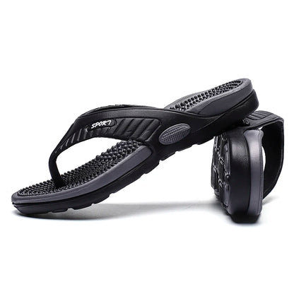 Men’s Massage Flip Flops, Breathable Summer Beach Sandals, Luxury Non-Slip Slippers Plus Size Up to 46 Comfort Footwear