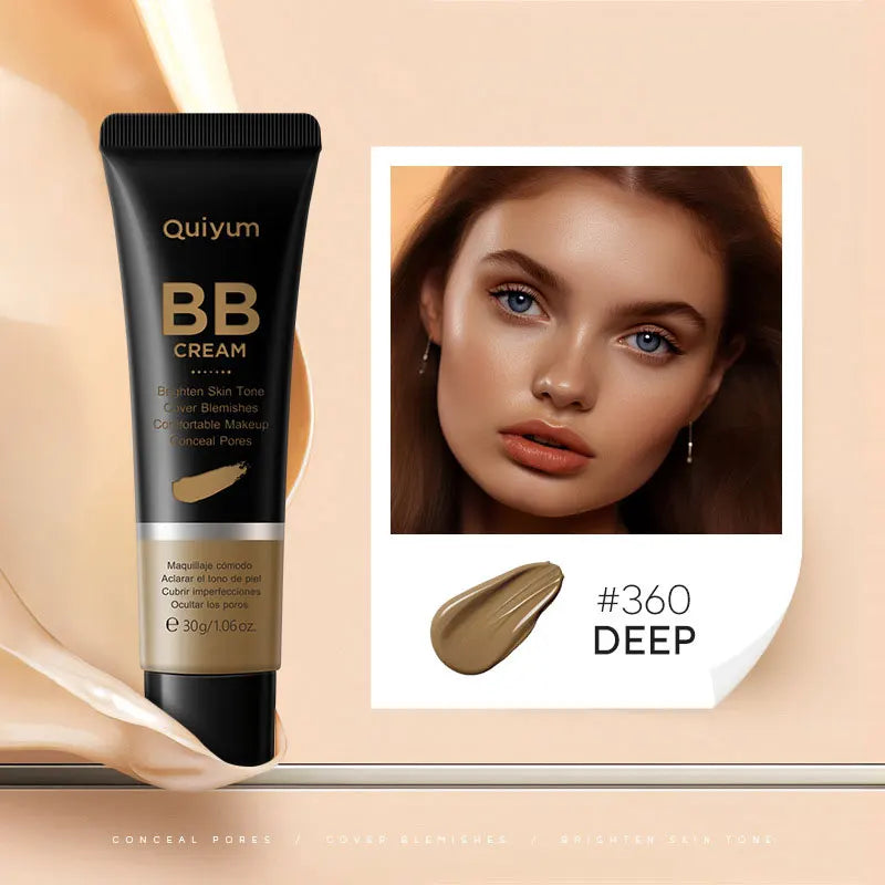 High Coverage BB Cream Foundation – Waterproof Long-Lasting Concealer & Brightening Face Primer for Natural Contour Makeup Base