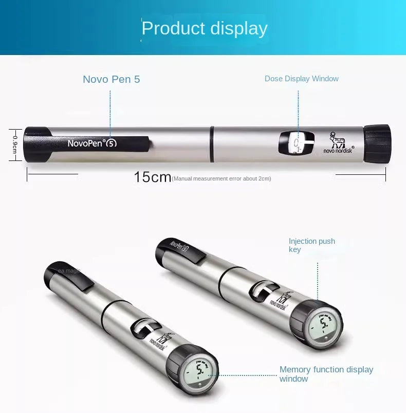 Novo Nordisk NovoPen 5 Insulin Injection Pen 3ml – Blood Sugar Memory Injector for Home Diabetes Care