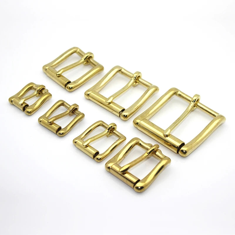 Brass Roller Belt Buckle – Adjustable Pin Buckle for Leather Belts, Bag Straps, DIY Crafts, and Accessories