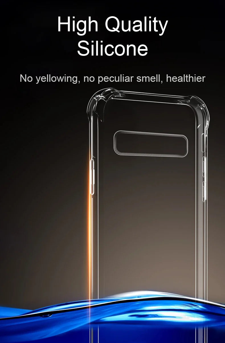 Luxury Transparent Silicone Case for Samsung Galaxy S25/S24/S20 FE/S10/S9/S8 Plus/S10E/Note 8/9/10 Lite – Soft Shockproof Protection