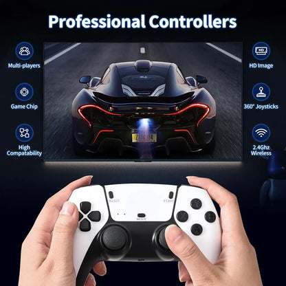 M15 Game Stick Mini TV Handheld Console — Wireless Gamepads, 64GB with 20,000+ Retro Games, HD Output, Two-Player for PS1 and More