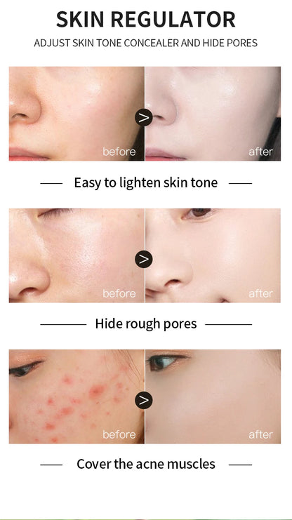Air Cushion CC Cream with Mushroom Head Puff – Moisturizing, Brightening BB Cream & Waterproof Face Concealer