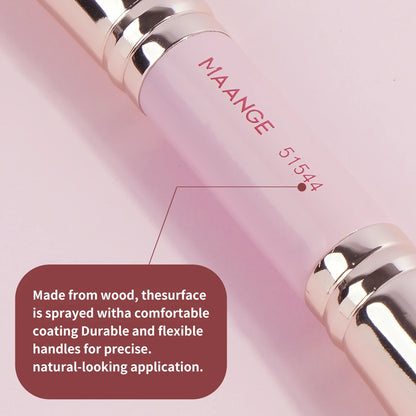 MAANGE 4PCS Basic Makeup Brush Set – Dual-Ended Foundation, Powder, Blush & Eyeshadow Brushes with Travel Box