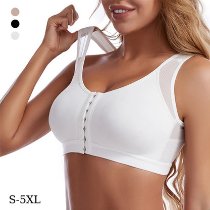 Ultimate Support and Comfort: Front Closure Posture Corrector Lift-Up Bra - Push-Up Cross Back Underwear for Women, Shockproof Sports Fitness Vest Bras in Sizes S-5XL