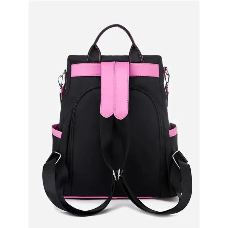 Oxford Fabric Large Capacity Backpack - Multi-Layer Storage, Solid Color Fashion Backpack for Women