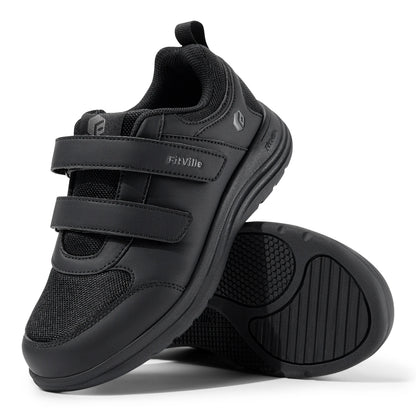 FitVille Women’s Diabetic Walking Shoes – Wide Width Lightweight Adjustable Strap Breathable Mesh Comfort Sneakers