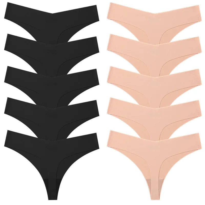 Poblador 10PCS Women’s Seamless Panties Set — Fashion Breathable Thongs, Sexy Comfortable Sport G-Strings Underwear