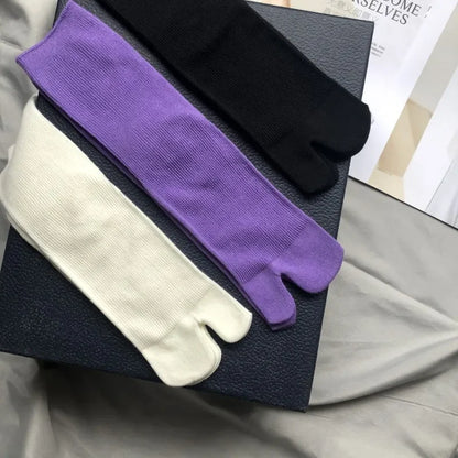 Unisex Combed Cotton Split Toe Tabi Socks – Comfortable Two-Toe Harajuku Style Socks for Men & Women High Quality Cotton