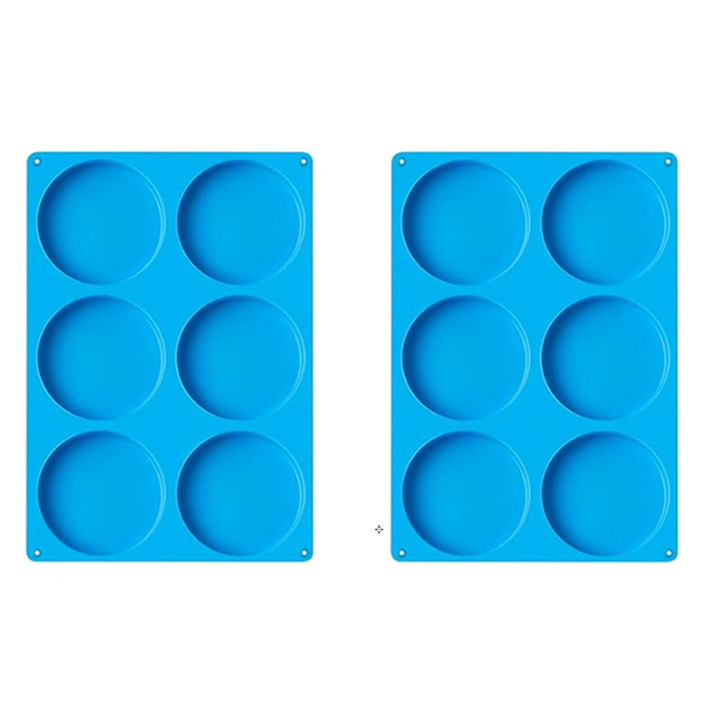 6-Hole Round Silicone Baking Mold – Cake, Jelly, Pudding, Soap & Ice Making Tool for Pastry, Bread & Dessert Decoration