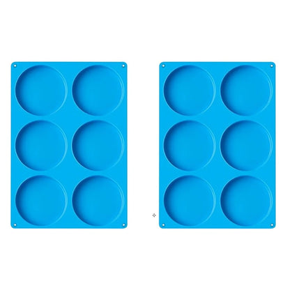 6-Hole Round Silicone Baking Mold – Cake, Jelly, Pudding, Soap & Ice Making Tool for Pastry, Bread & Dessert Decoration