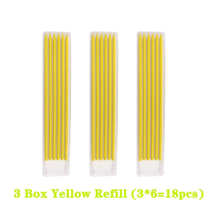 Solid Carpenter Mechanical Pencil – Woodworking Marking Tool with 3 Color Refills, Built-in Sharpener, and Scriber Lead