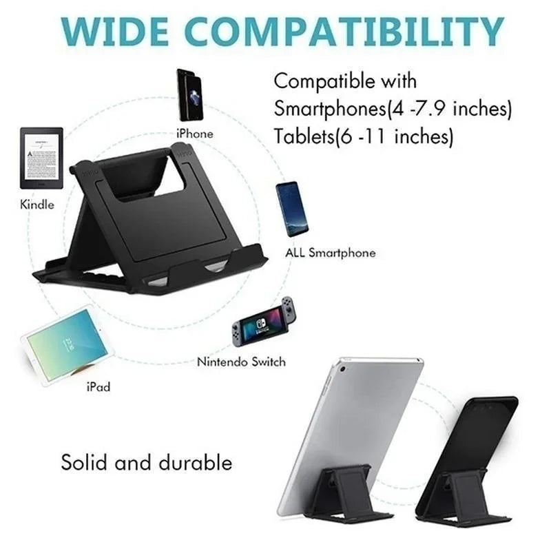 Cadaget Flexible Foldable Phone & Tablet Stand – Portable Mobile Holder & Desk Bracket for Smartphones