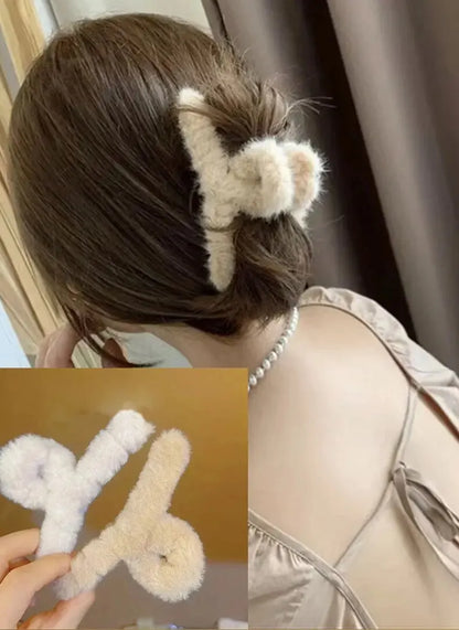 54pcs Autumn Winter Milk Tea Color Hair Bands – Large Intestine Grab Clips, High Elasticity Side Clips for Hair