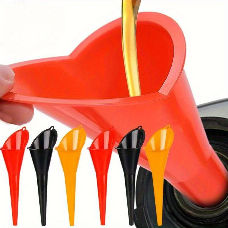 Car Long Stem Oil Funnel – Anti-Splash Plastic Fuel Filling Tool for Car & Motorcycle Refueling Auto Accessories
