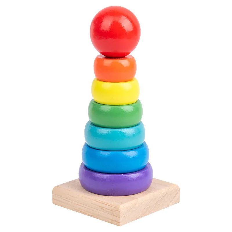 Montessori Wooden Building Blocks – Early Learning Educational Color & Shape Puzzle Toys for Kids