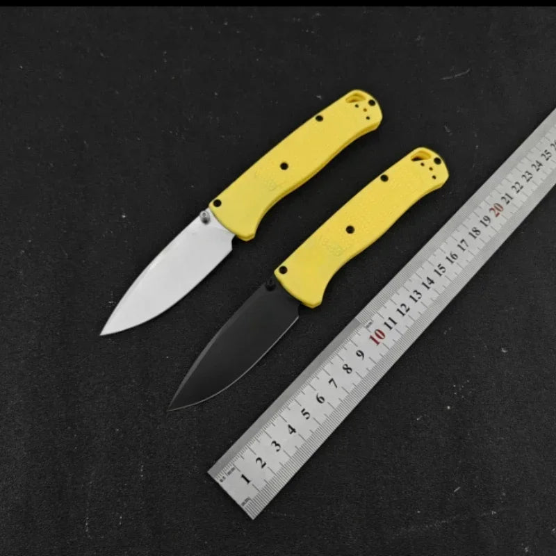 BM Bugout EDC Folding Pocket Knife – Black/White Blade Tactical Survival Knife for Outdoor, Rescue & Everyday Carry