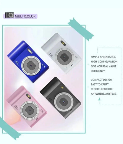Digital Kids Camera — Compact 1080P Camcorder with Autofocus, 8x Zoom for Beginner Photography