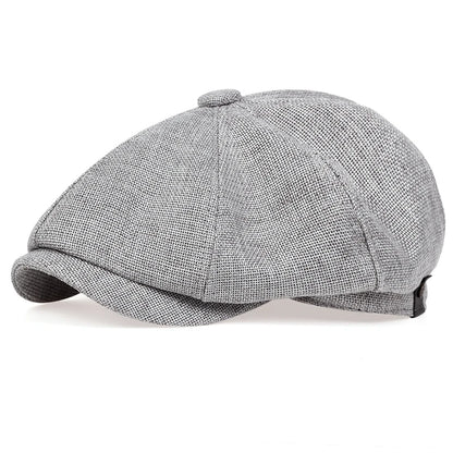 Retro Men’s Newsboy Cap — British Octagonal Herringbone Flat Painter Hat Autumn Winter Hip Hop Beret