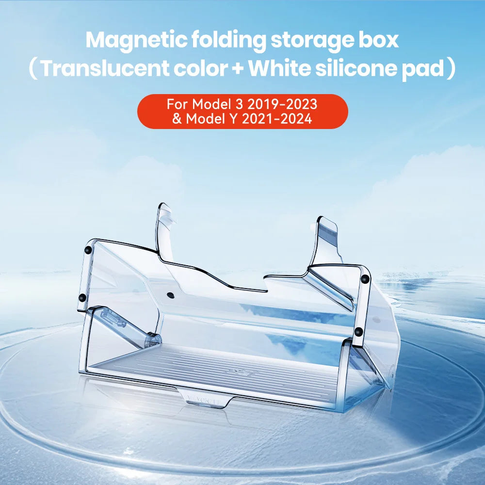 YZ Tesla Model 3/Y Highland Juniper Magnetic Under Screen Storage Box - Hidden Tray Organizer
