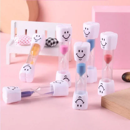 3-Minute Smiling Face Tooth Brushing Sand Timer - Hourglass Clock for Kids, Home Decoration, and Gifts
