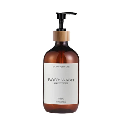 Kitchen Sink Soap Dispenser Bottle with Waterproof Labels – Refillable Dish Pump for Countertop