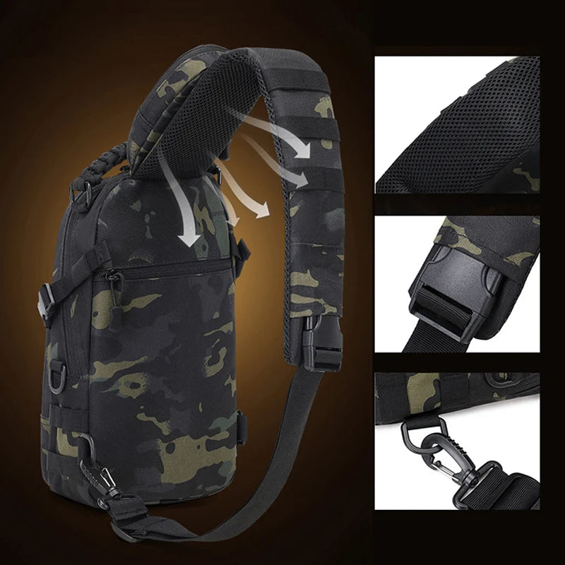 Men’s Tactical Camping Chest Bag – Outdoor MOLLE Sling Shoulder Pack for Hiking, Cycling, Fishing & Climbing