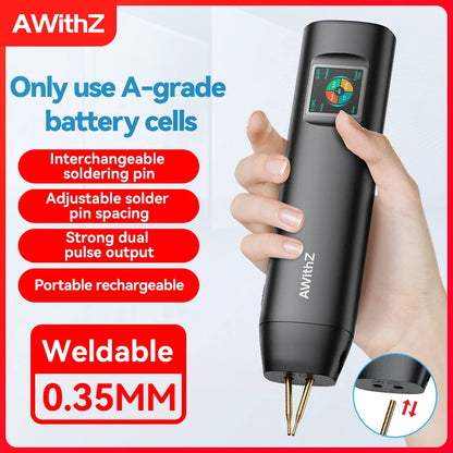 AWithZ Portable Handheld Spot Welder – DIY 90-Gear Adjustable Welding Machine for 18650 Lithium Batteries