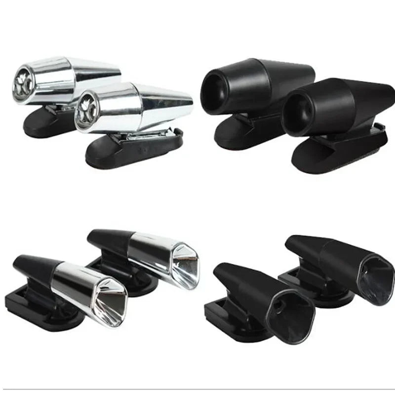 Ultrasonic Animal Repeller Whistle – Wind-Activated Car & Motorcycle Deer Warning, Black Safety Whistle