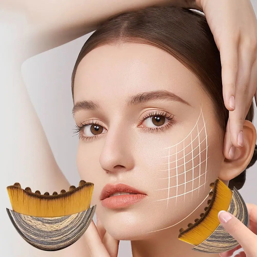 Portable Lymphatic Contour Face Brush – Multi-Function Facial Sculpting Tool for Chin Puffiness & Drainage