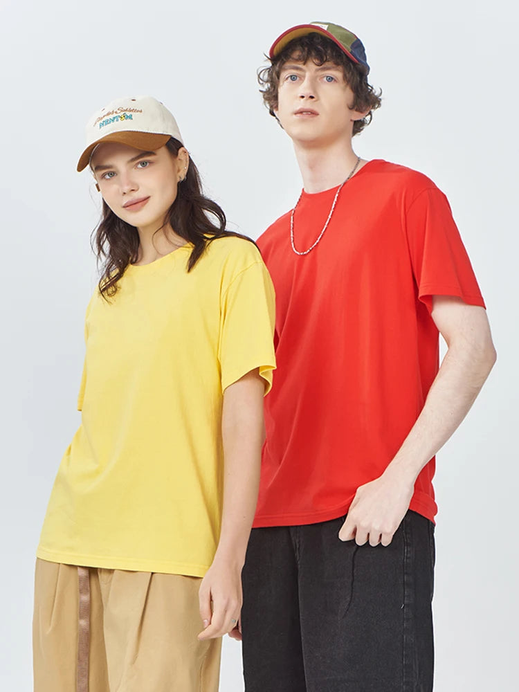 100% Cotton Solid Color T-Shirt – Unisex Short Sleeve Casual Breathable Summer Tee for Men & Women Fashion Wear