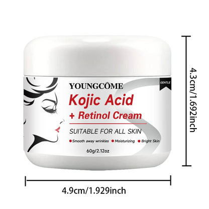 Kojic Acid & Retinol Anti-Aging Cream – Moisturizer for Wrinkle Removal, Skin Whitening and Brightening Face Care