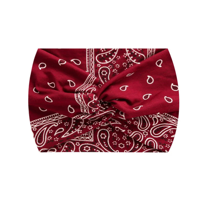 Wide Stretch Printed Sports Headband – 18cm Athletic Sweatband & Hairband