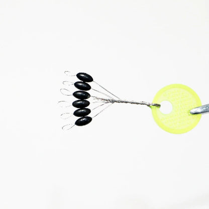 60pcs Rubber Space Bean Fishing Stoppers – 10-Group Oval Float Stopper Set for Carp & Fly Fishing