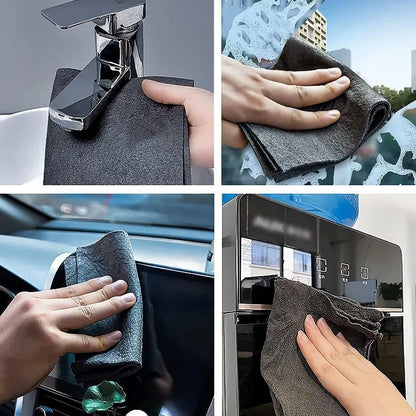 10/1pcs Magic Cleaning Cloths - Reusable Microfiber Towels for Car, Window, Mirror - Household Kitchen Cleaning Tools