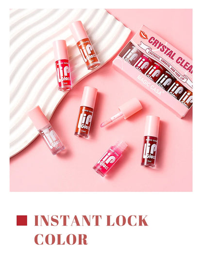 MAGIC CASA 6pcs Hydrating Jelly Lip Oil Set – Long-Lasting Moisturizing & Shimmering Liquid Lip Hydration