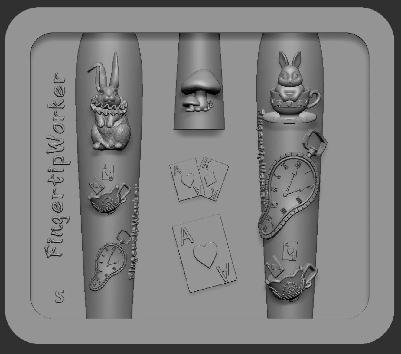 Snake Lolita Bow, Mushroom, Rose, Lotus, Bear 3D Acrylic Nail Mold - DIY Silicone Nail Decorations & Nail Art Products