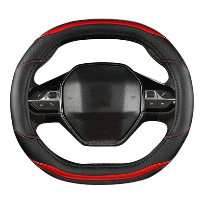 Peugeot 3008/4008/5008 Carbon Fiber & PU Leather Steering Wheel Cover — Auto Interior Accessory