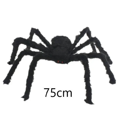 Large Plush Halloween Spider - Outdoor Party Decoration, Haunted House Prop and Prank Decor