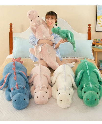 150cm Small Flying Dragon Plush Doll – Soft Stuffed Dinosaur Pillow Cushion, Christmas Gift for Kids & Girls