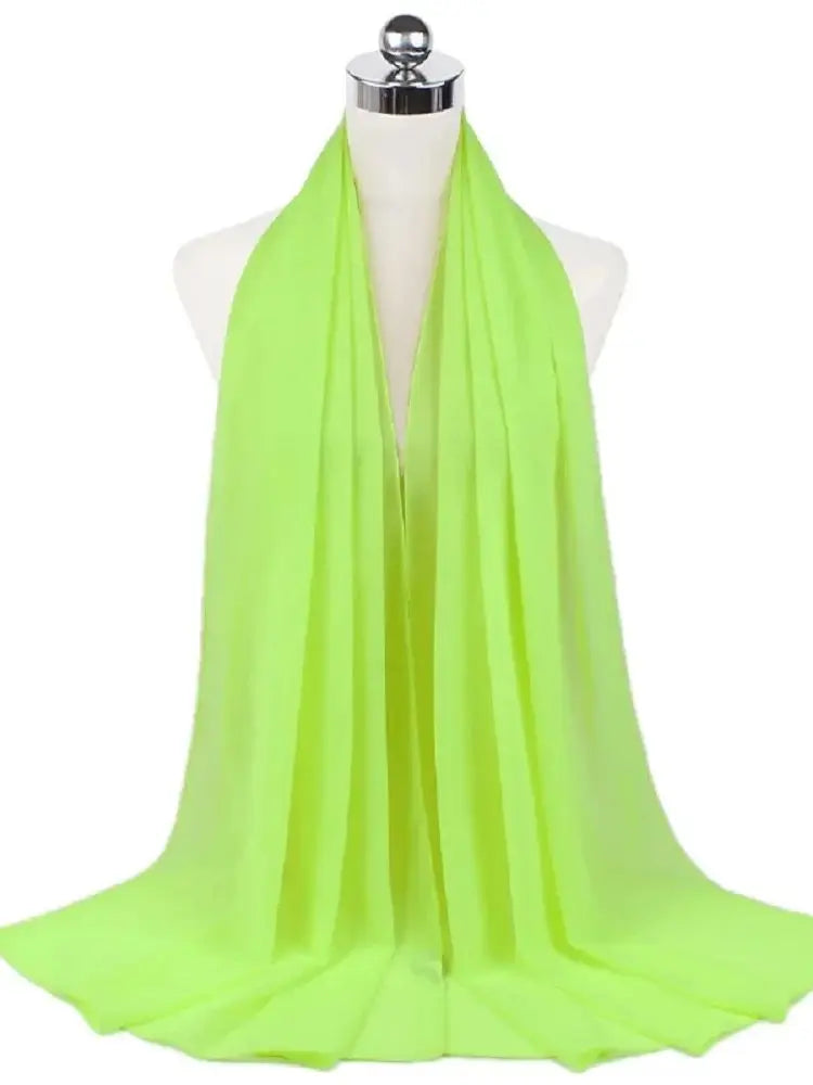 Women’s Solid Chiffon Instant Hijab – Ready-to-Wear Islamic Scarf, Muslim Shawl & Arab Head Wrap