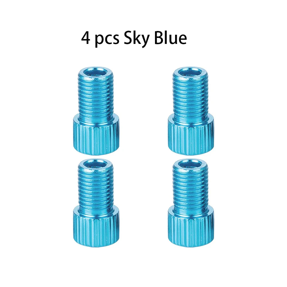 10-Color Aluminum Bicycle Valve Adapter – PRESTA to SCHRADER Converter for Bikes & Cars
