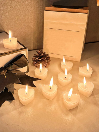 9pcs Heart-Shaped Scented Tea Candles – Valentine's Day Romantic Love Candles for Proposals, Weddings, & Anniversaries