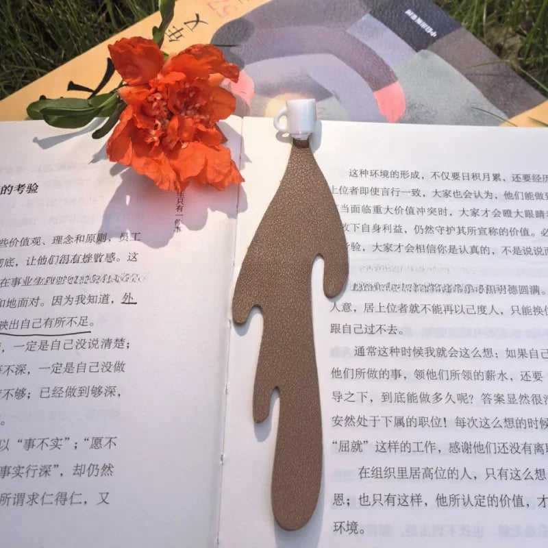 Cute Spilled Coffee Bookmark – Funny Corner Marker for Books, Creative Reading Stationery & School Supplies