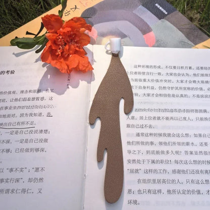 Cute Spilled Coffee Bookmark – Funny Corner Marker for Books, Creative Reading Stationery & School Supplies