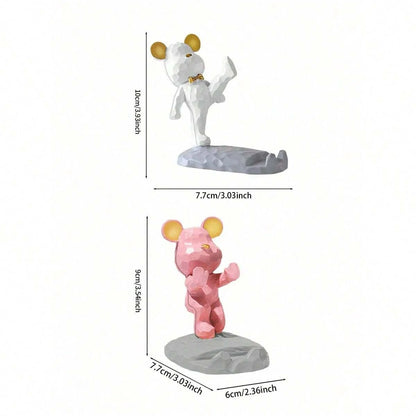Cartoon Bear Phone Tablet Stand - Adjustable Desktop Holder for Watching Videos and Home Decor