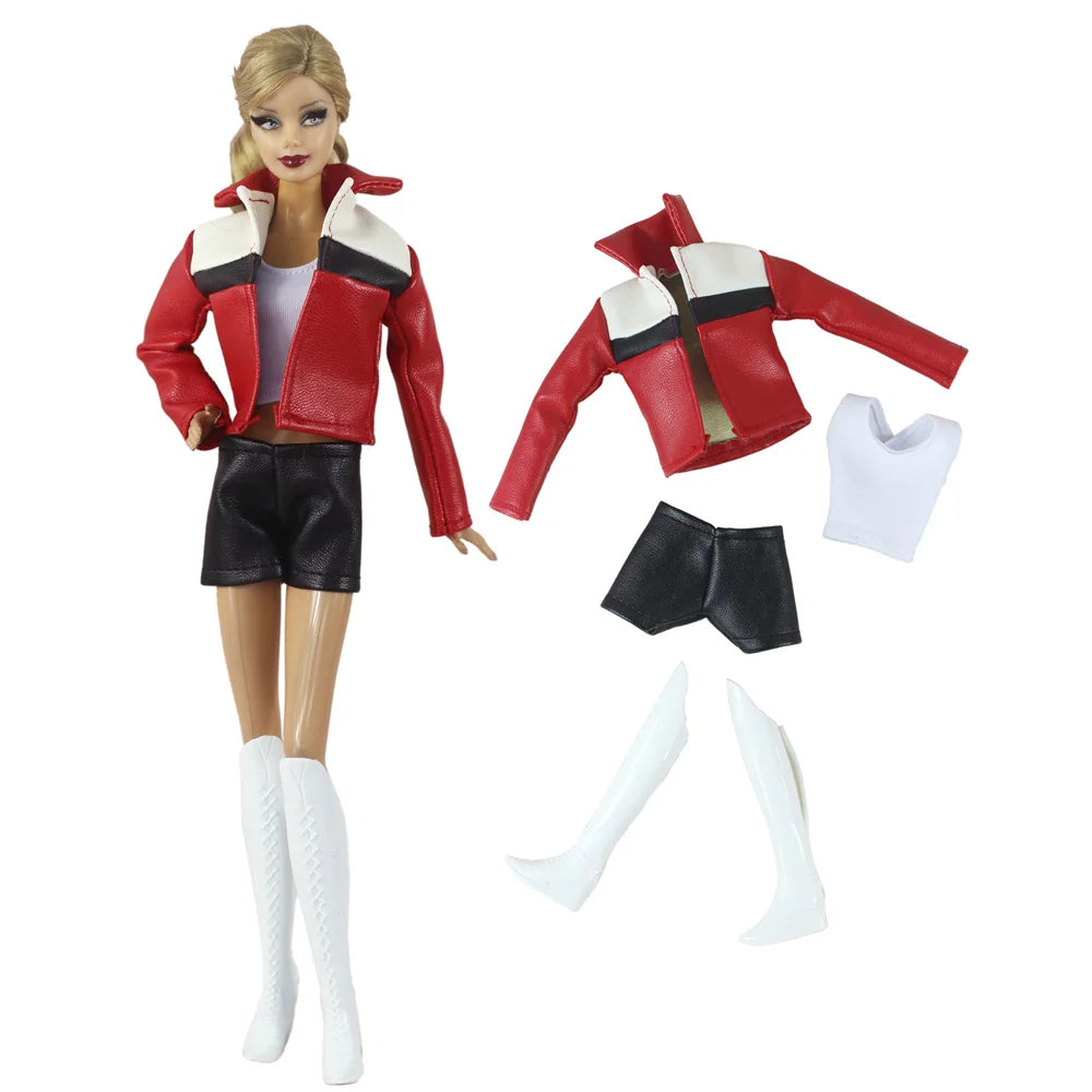 Handmade BABI CLOTHES Leather Overcoat – 11.5 Inch 30cm Doll BJD Outfit Accessories Gift