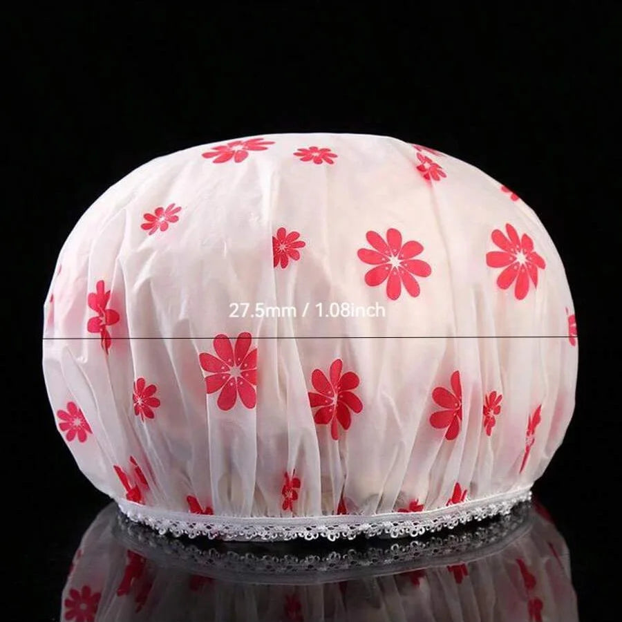 5PCS Waterproof Shower Caps – Women's Anti-Oil, Smoke, Hair Care, Dry Hair Cap for Household Bathing