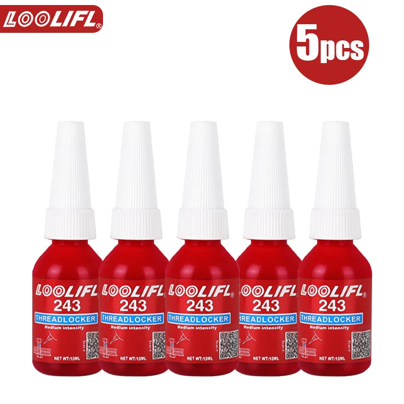 LOOLIFL Blue Thread Locker 243 - Anaerobic Screw & Bolt Adhesive for Metal Fasteners, Rustproof Sealant